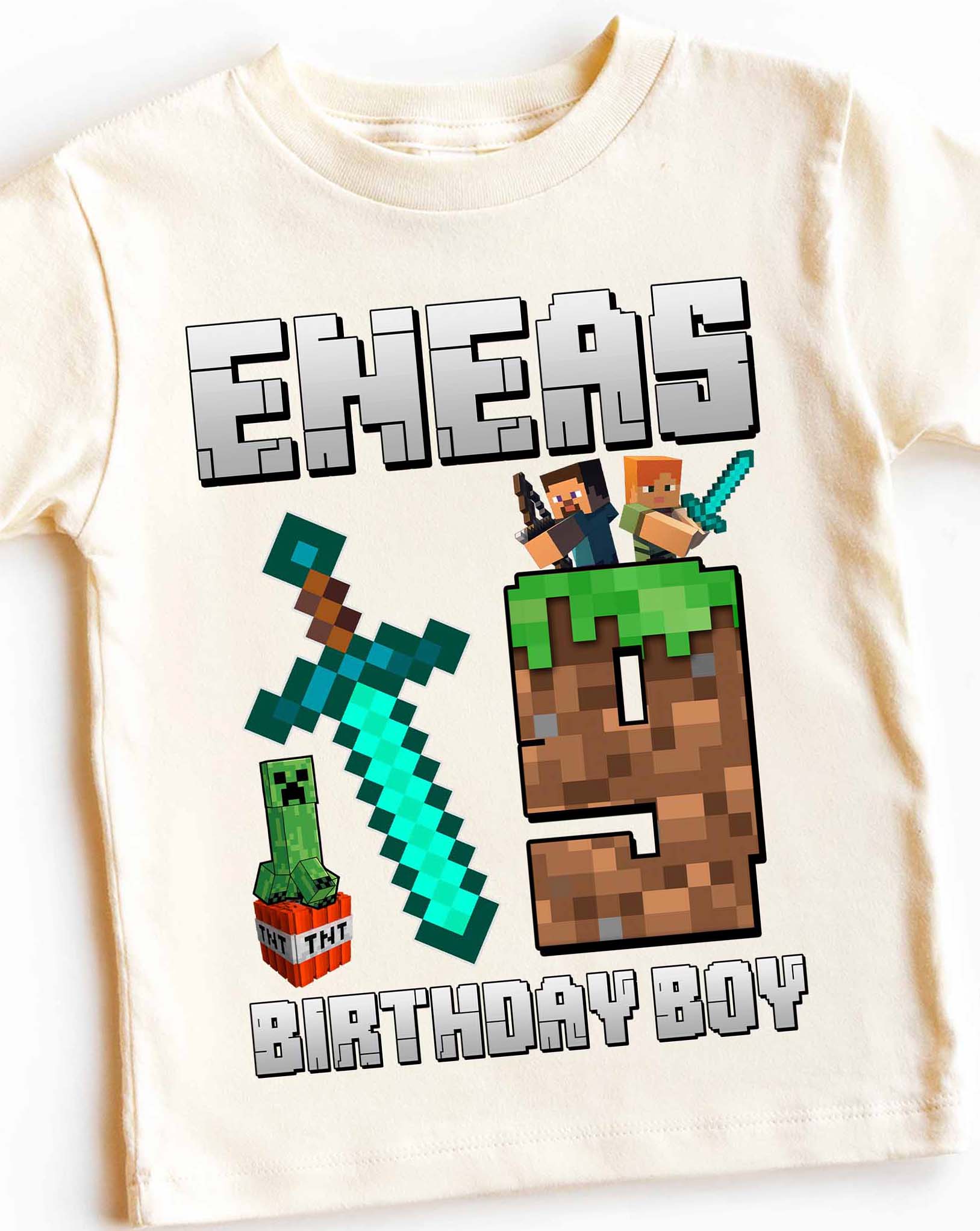 Minecraft Birthday Shirt Custom Name