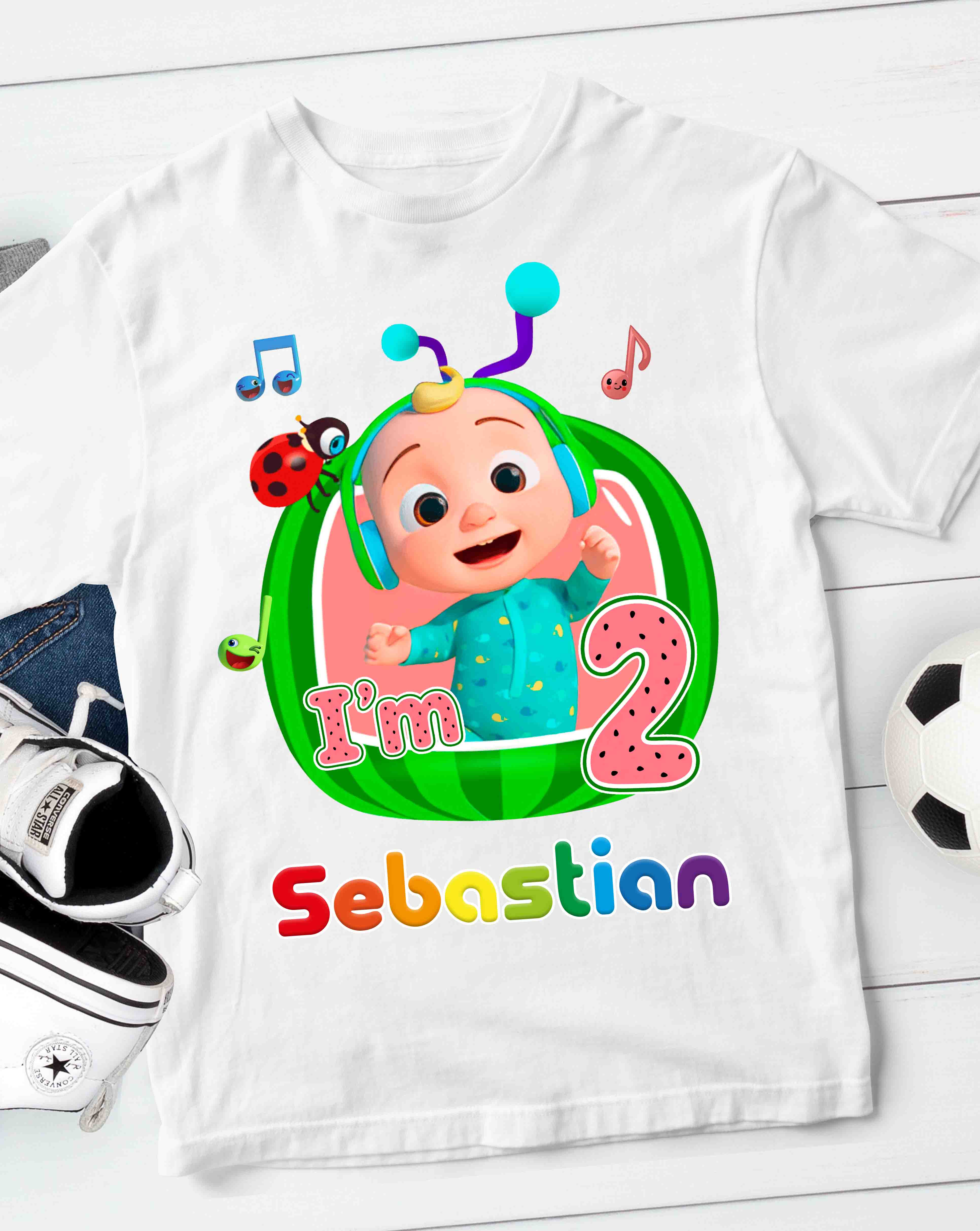 Cocomelon Birthday T-Shirt with Custom Name and age