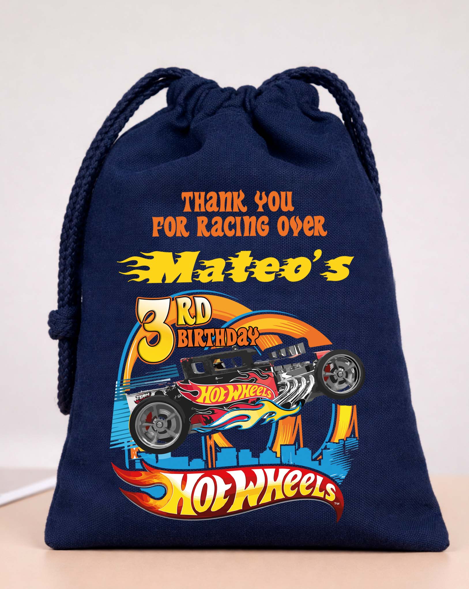 Personalized Hot Wheels Party Bags Custom Name