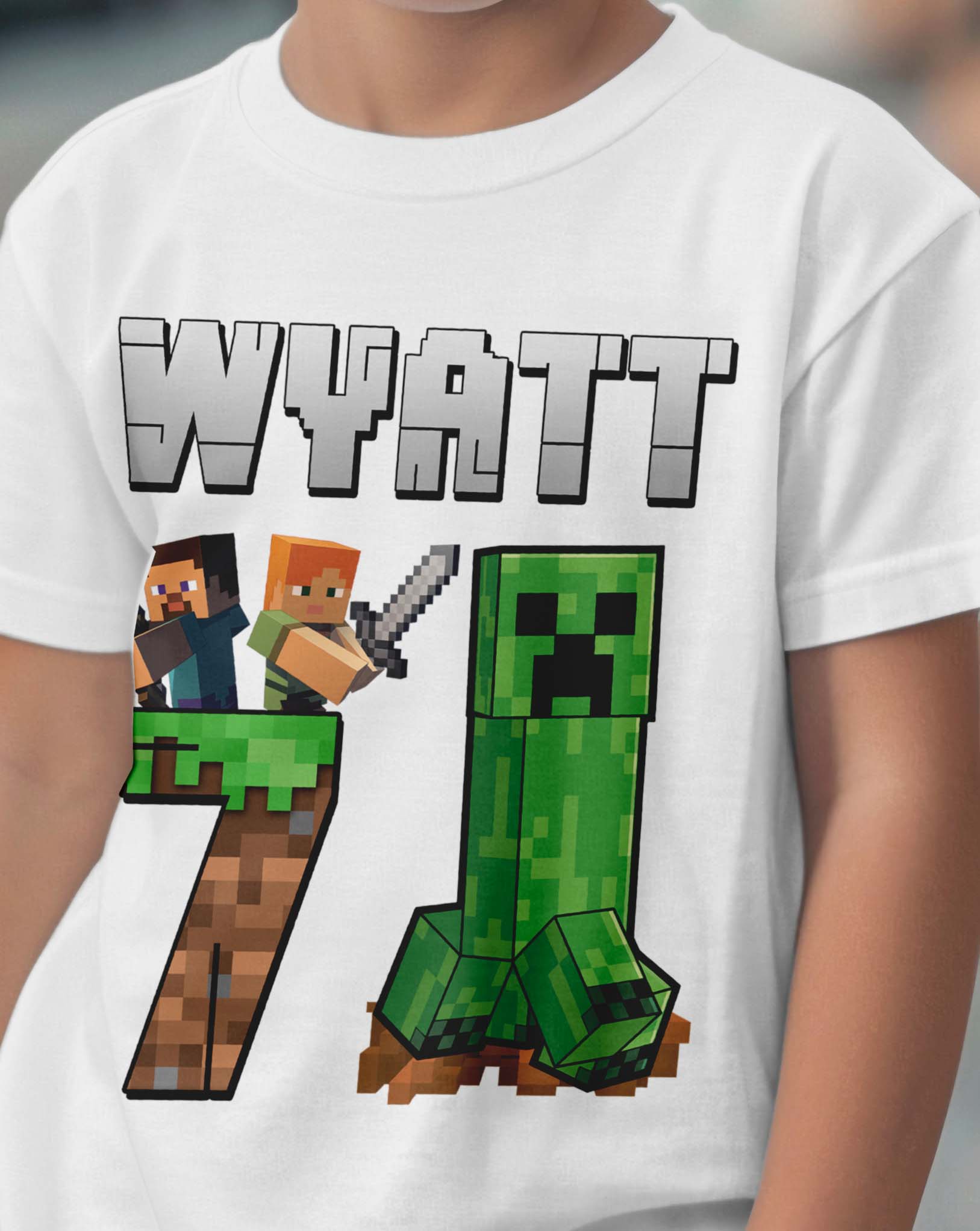Minecraft Birthday T-Shirt with Custom Name