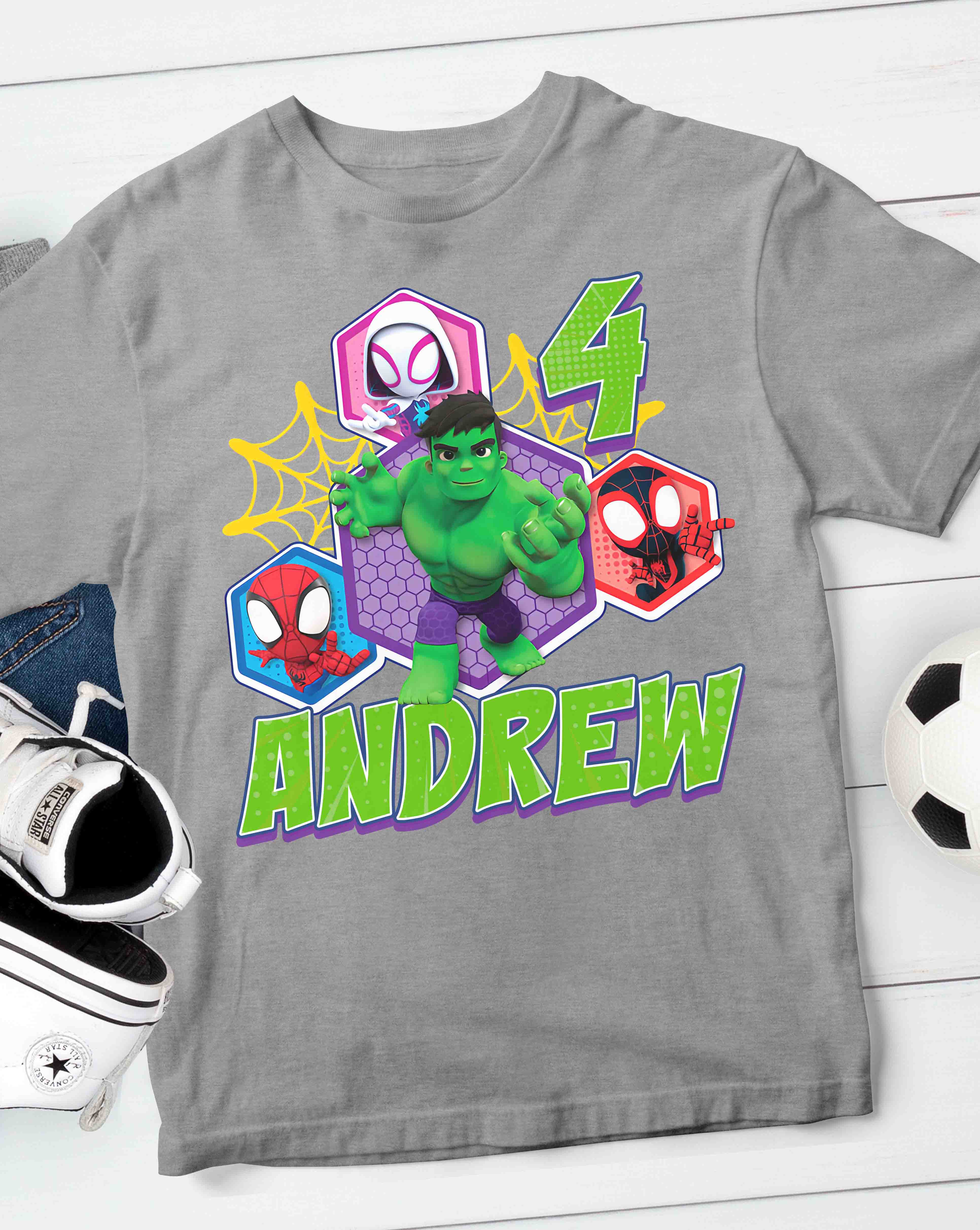 Hulk Team Up Birthday T-Shirt with Custom Name